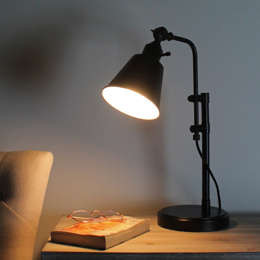Adjustable Metal Desk Lamp, Black