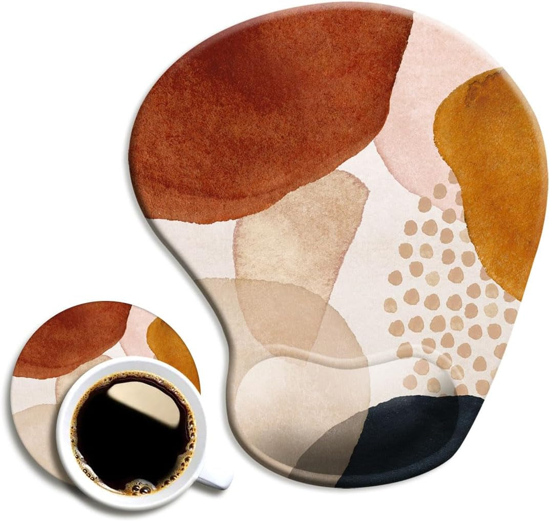 Ergonomic Mouse Pad with Wrist Support and Coaster