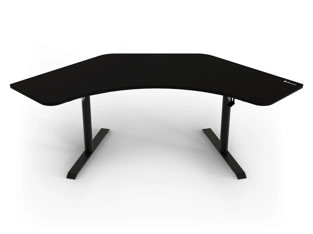 Arena Angelo L Shaped Gaming Desk, PC Gaming Desk L Shape, Height Adjustable L Shaped Standing Desk for Home Office, Computer Desk with Full Coverage Mouse Pad (Pure Black)