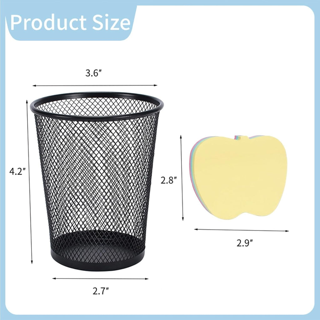 4 Packs Pen Holders, Mesh Pencil Holder Metal Cup Black for Desk, Black