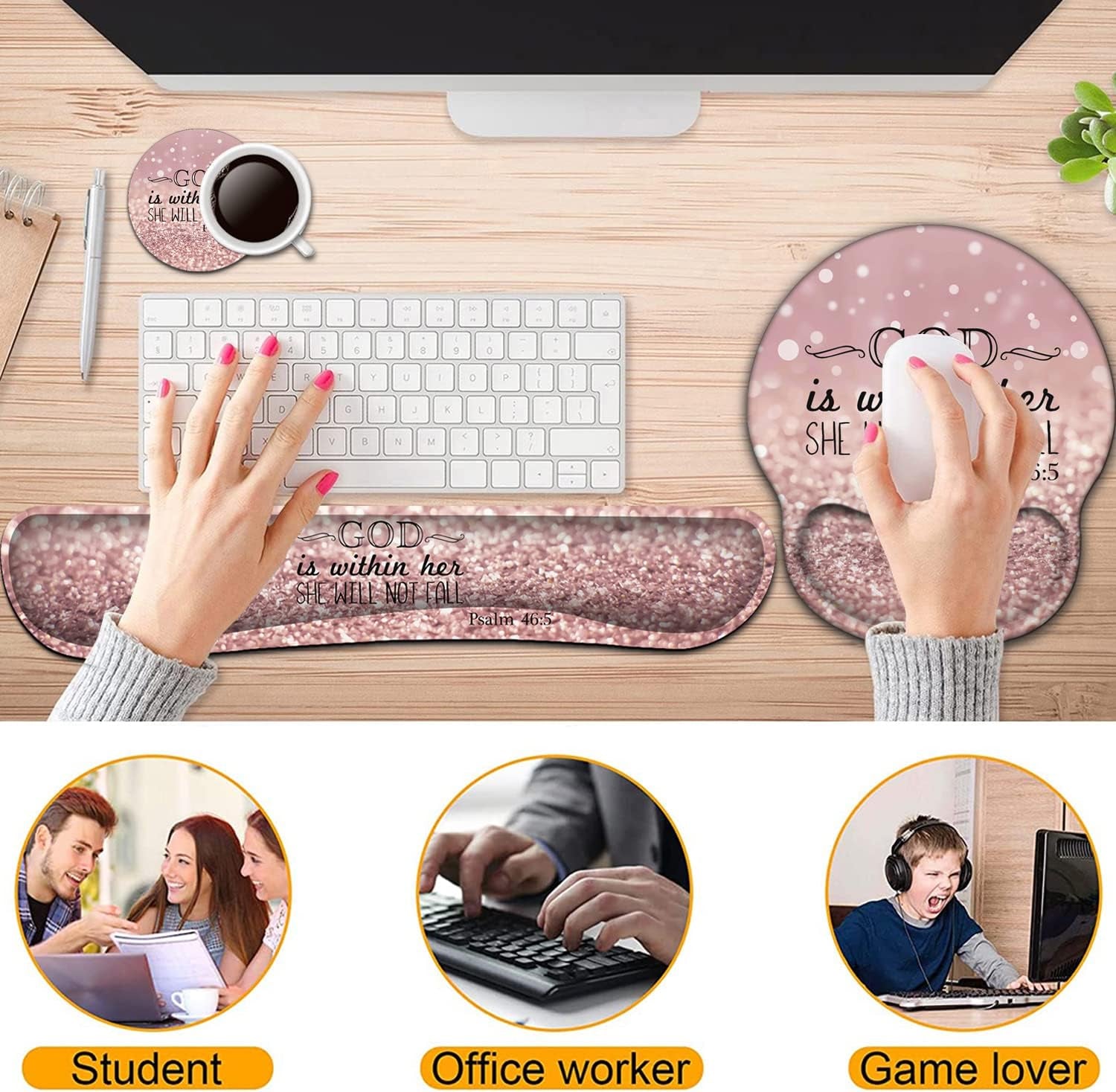 Keyboard Wrist Rest and Mouse Pad with Wrist Support