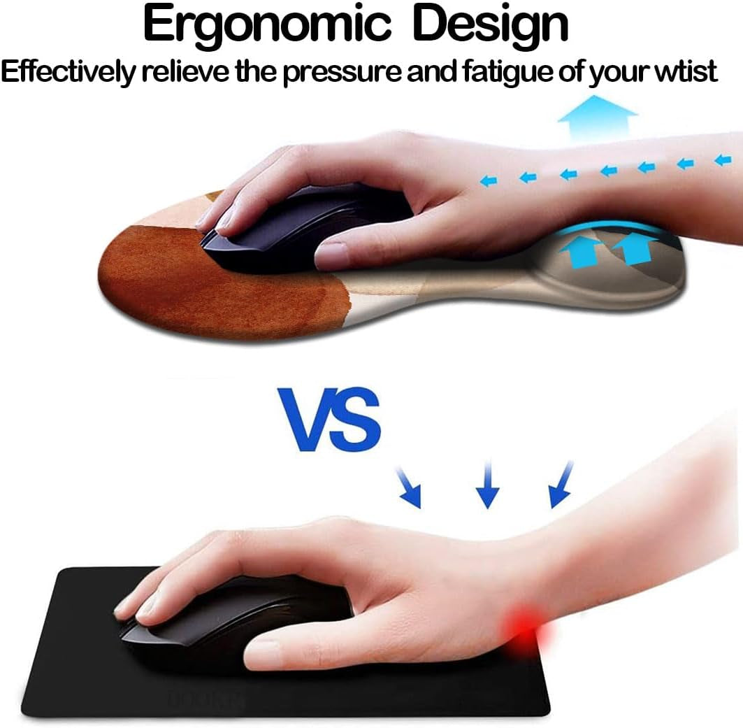 Ergonomic Mouse Pad with Wrist Support and Coaster