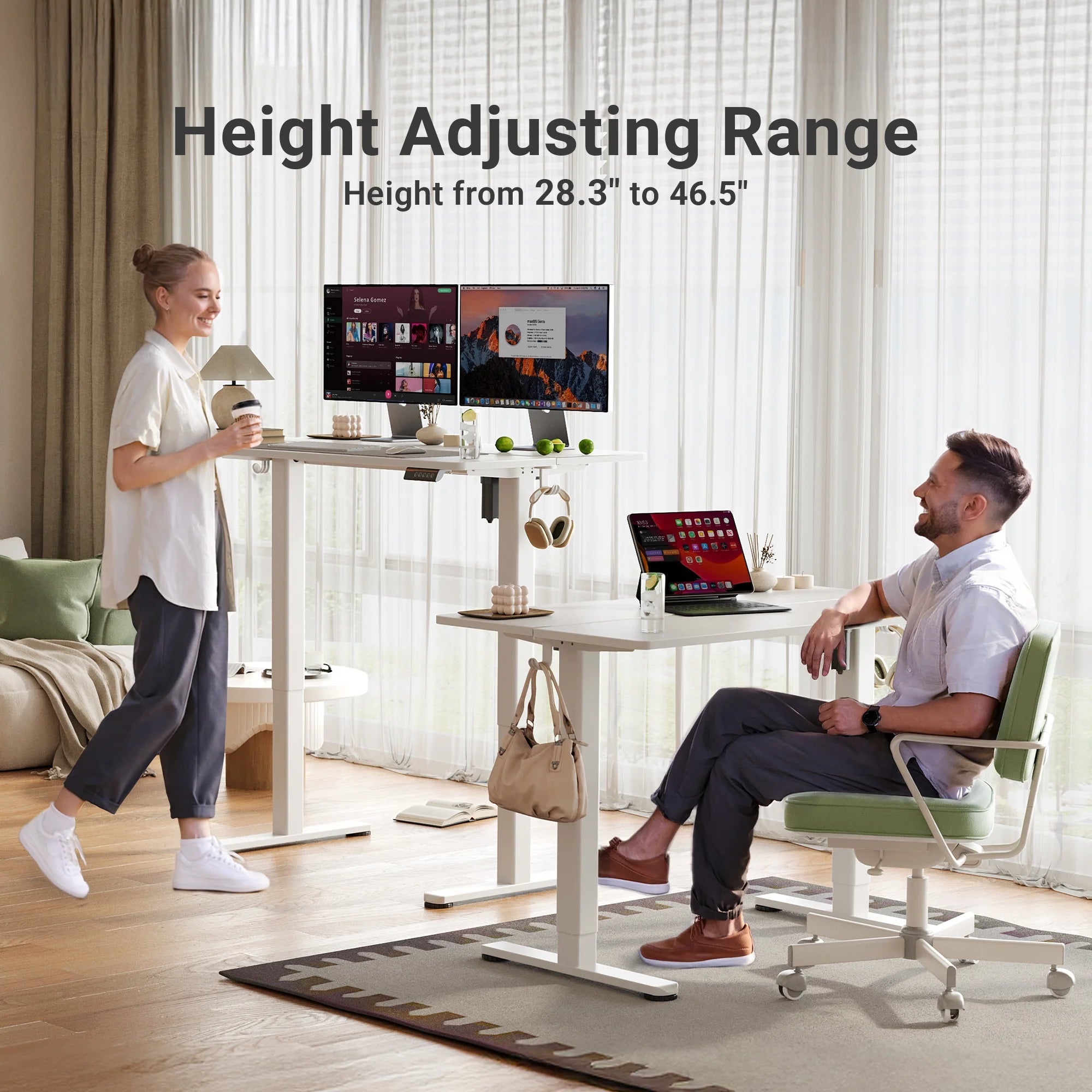 Electric Standing Desk, 63 Inch Adjustable Height Stand up Work Desk