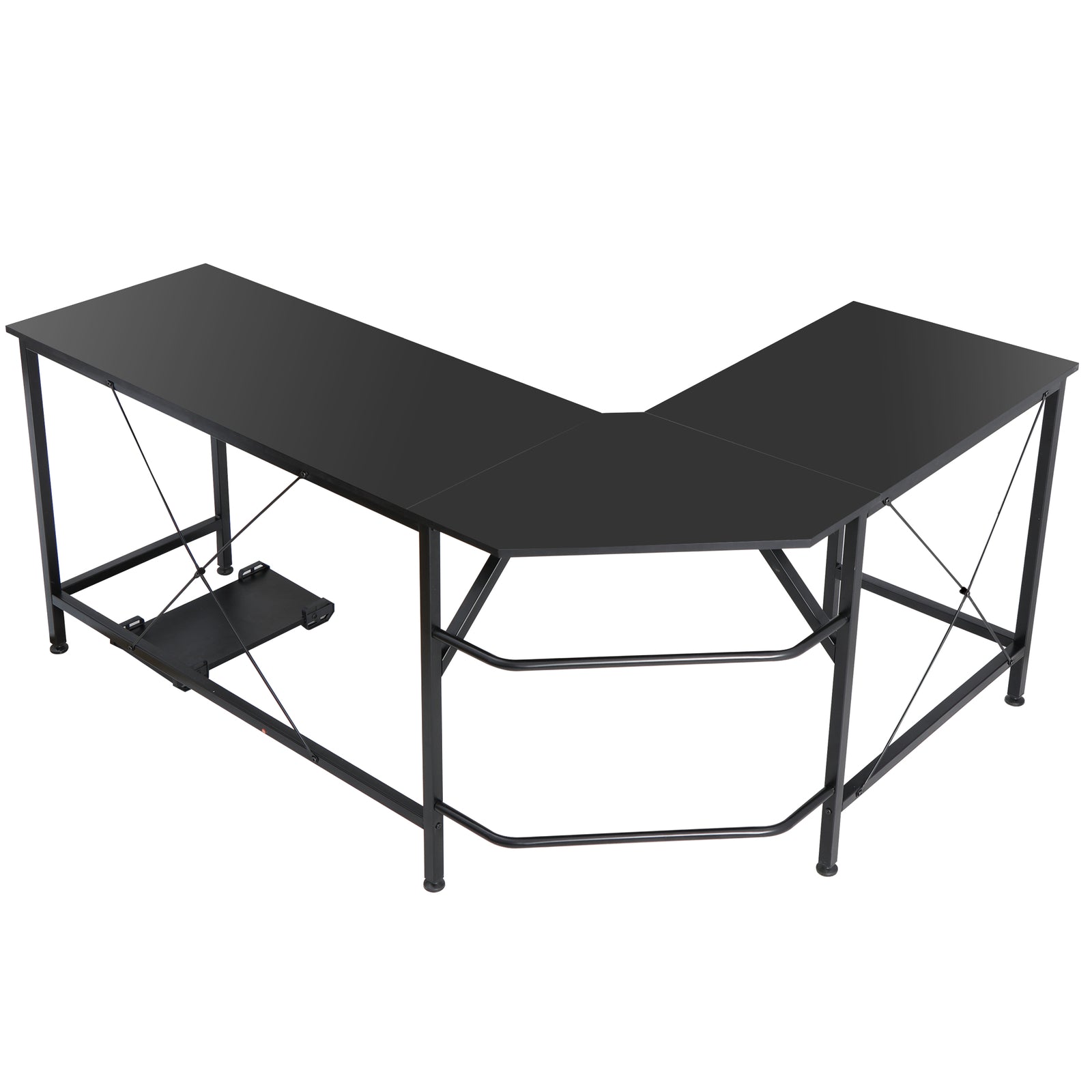 Computer Gaming Laptop Table L-Shaped Desk Corner Workstation Office Desk 66"