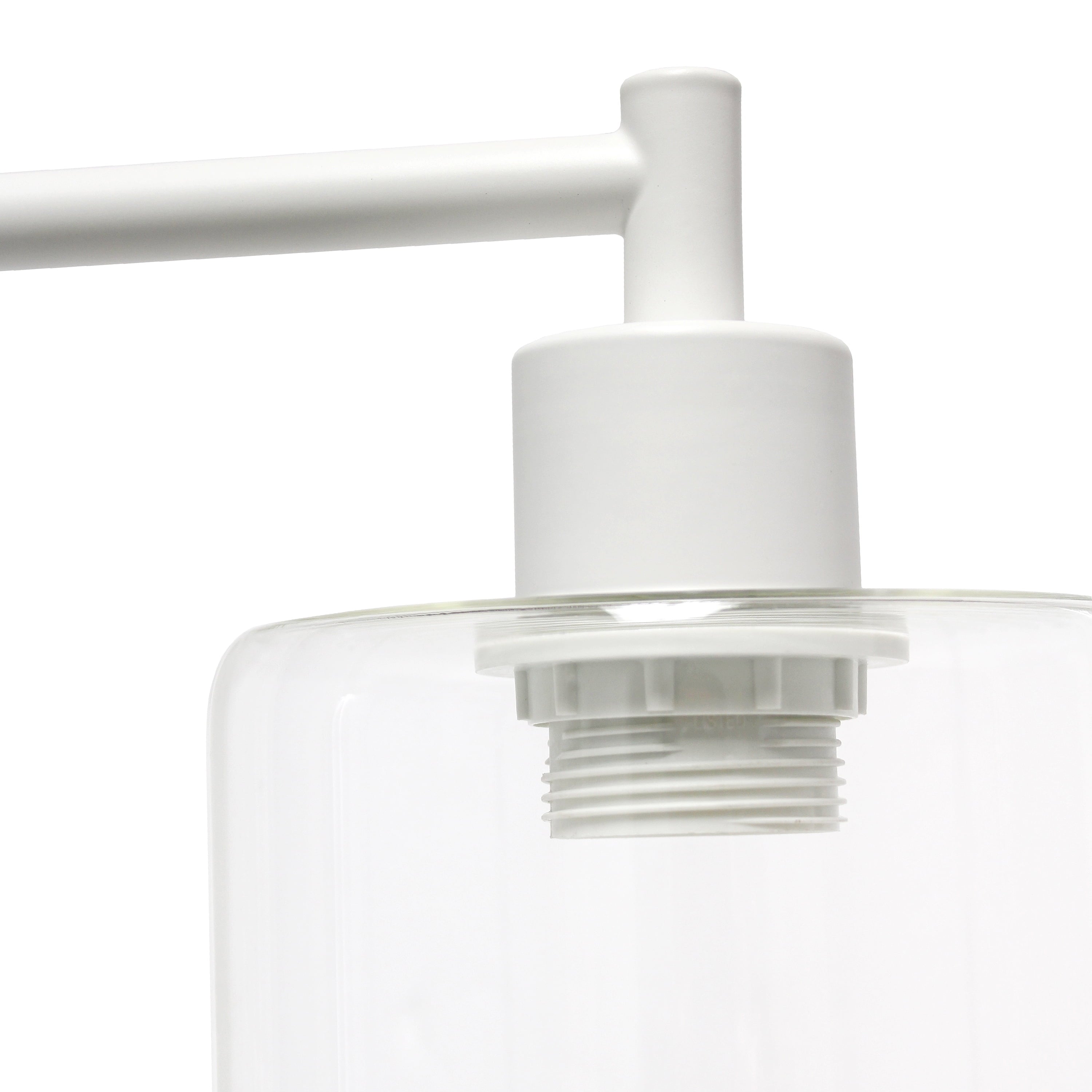 Modern Iron Desk Lamp with Glass Shade White