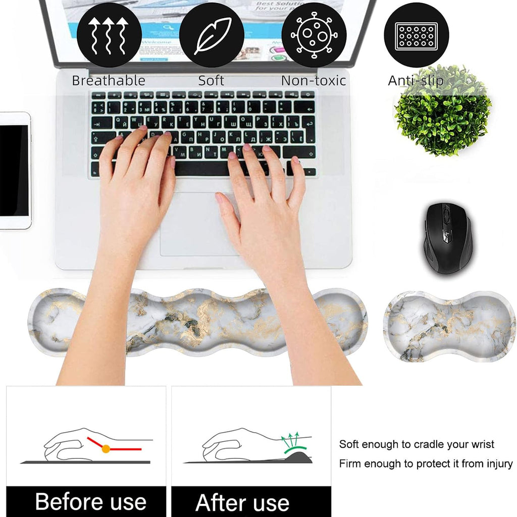 Keyboard Wrist Rest and Mouse Pad Wrist Support Set