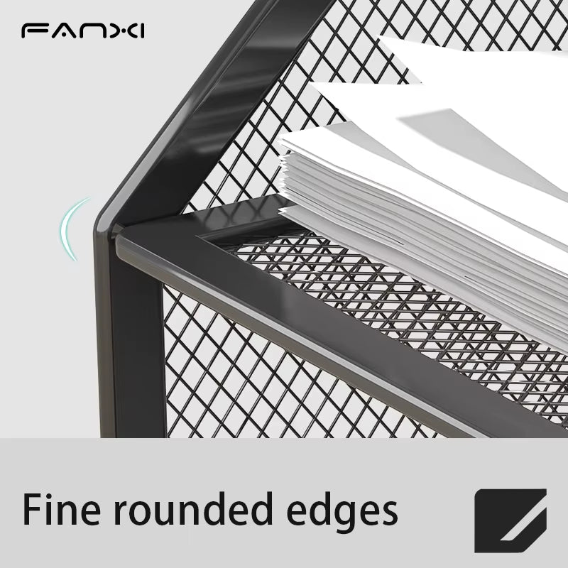 Desk Organizer with File Holder, Desk Organizers with 3 Tier Letter Trays and 2 Pen Holders,