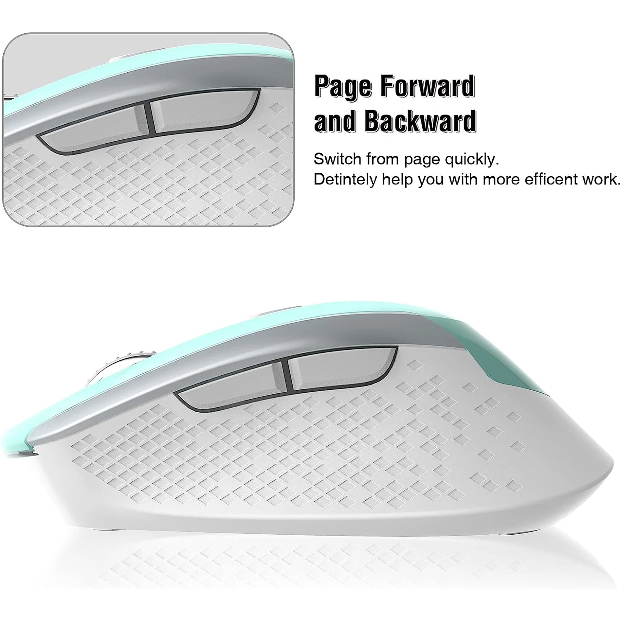 Computer Mouse Wireless,  2.4G Ergonomic Optical Mouse, Computer Mouse for Laptop, PC, Computer, Chromebook, Notebook, Auto-Sleep Mode, USB Receiver, 6 Buttons, 3 Adjustment DPI, Blue