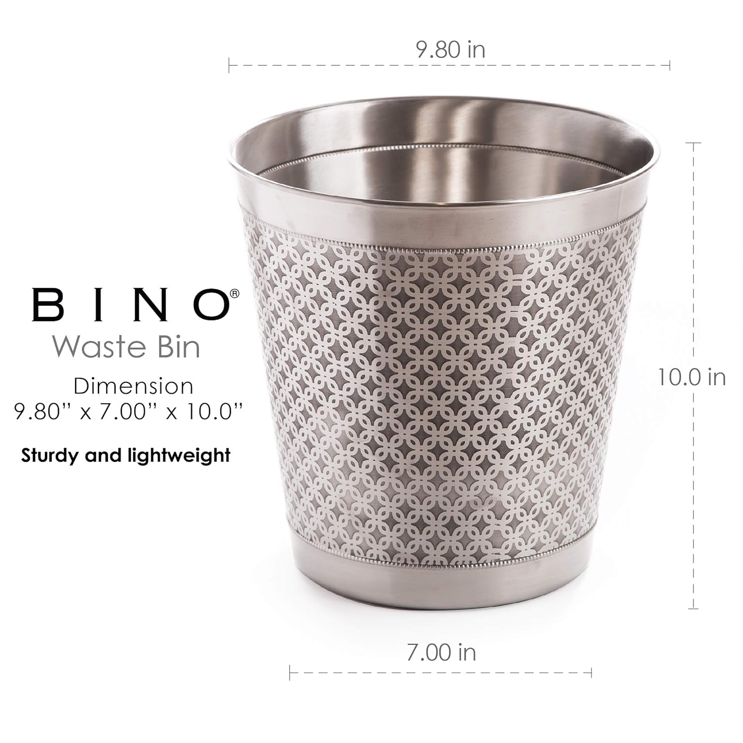 Metal Waste Basket for Home, Office, Bathroom, Dorm, Kitchen and More | Trash Can Bin for Bedroom | Desk Trash Can | Home Essentials