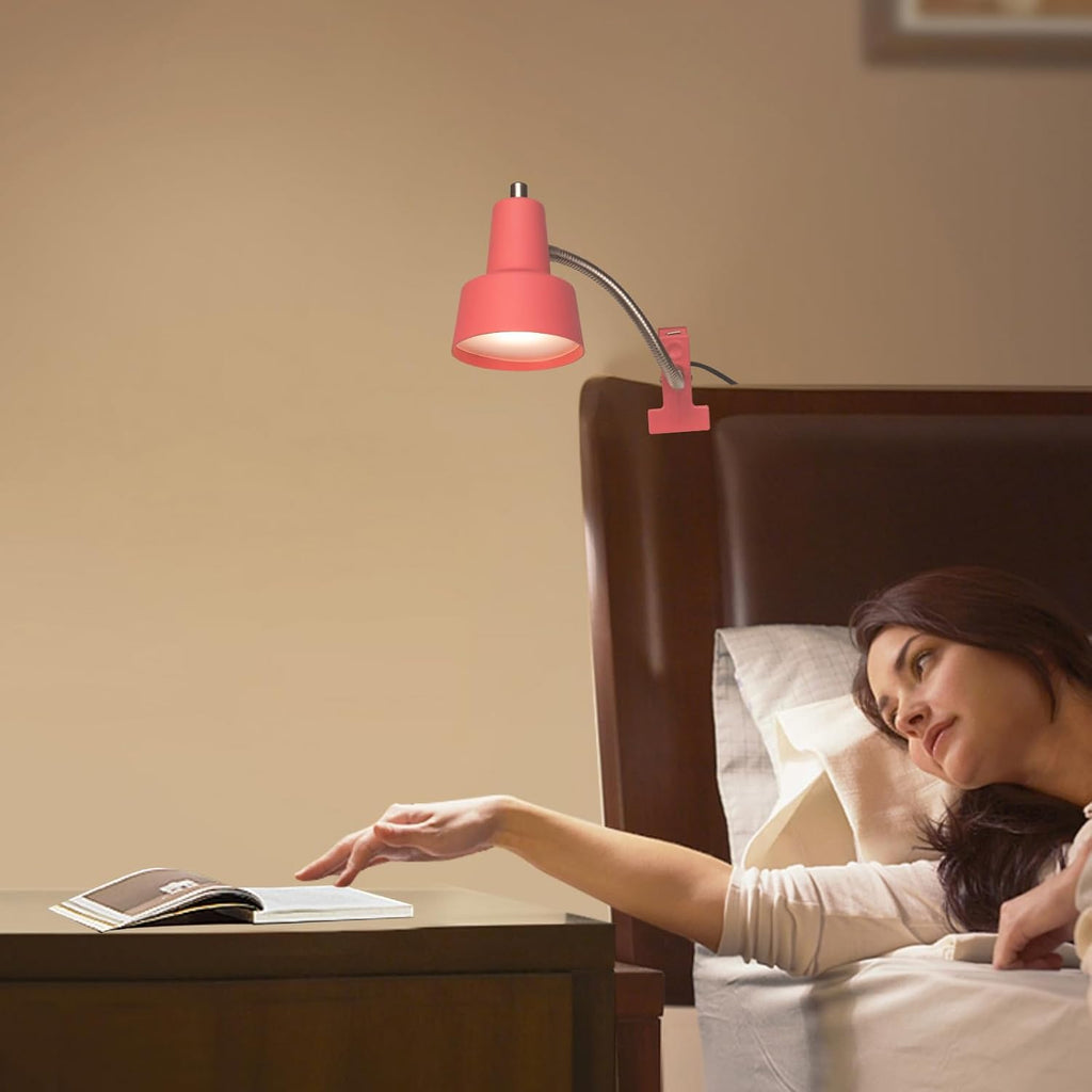 Energetic Clip on Lamp for Bed, Non-Dimmable Reading Light for Bed and Desk, 400