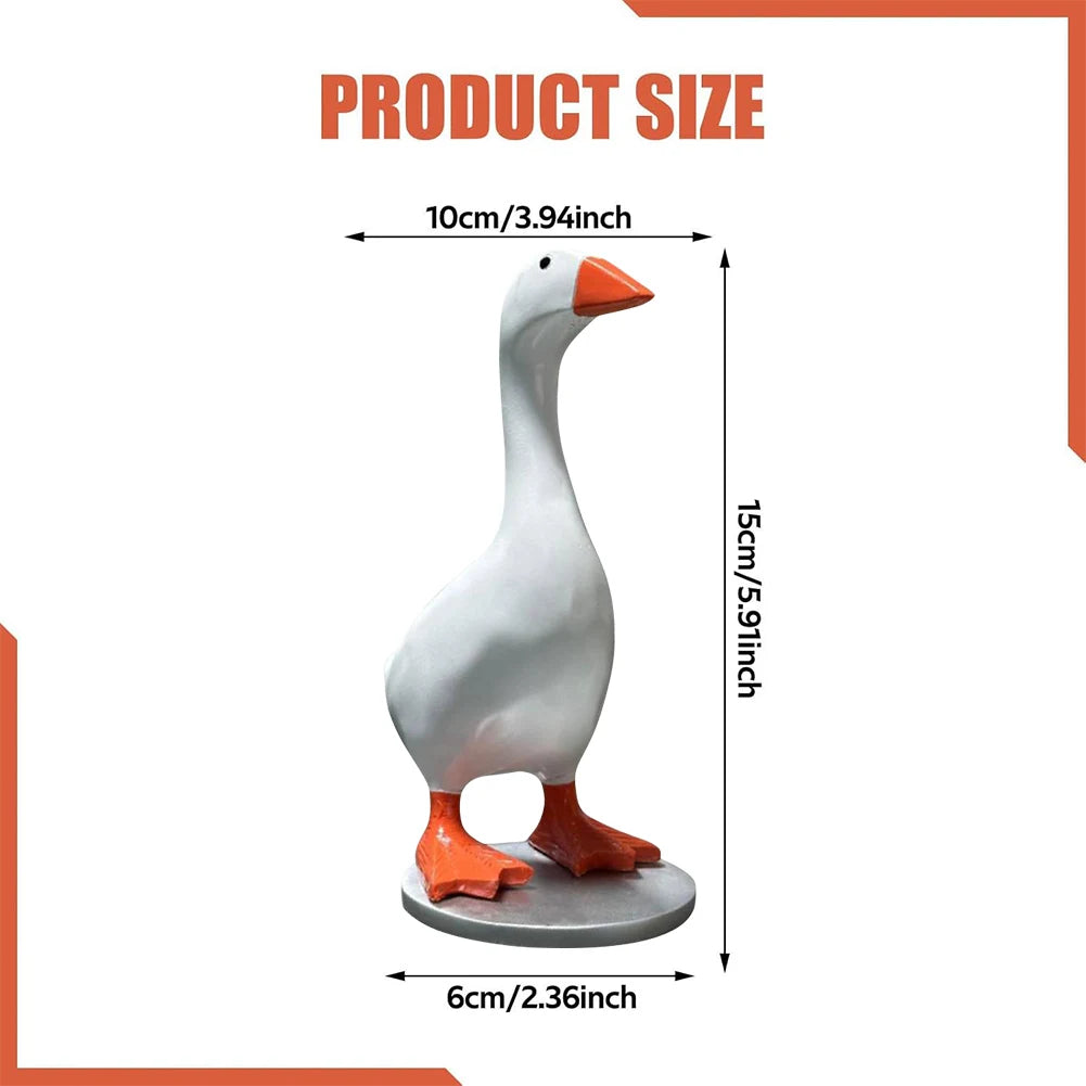 Cute Duck Statue Key Hanger Resin Goose Duck Statue Sculpture Funny Office Desk Decor Housewarming Gifts for Women Men