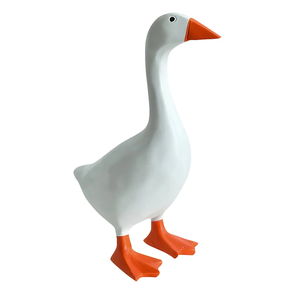 Cute Duck Statue Key Hanger Resin Goose Duck Statue Sculpture Funny Office Desk Decor Housewarming Gifts for Women Men