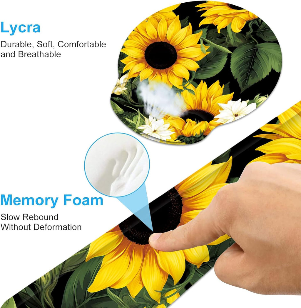 Keyboard Wrist Rest and Mouse Wrist Rest Pad with Cup Coaster,