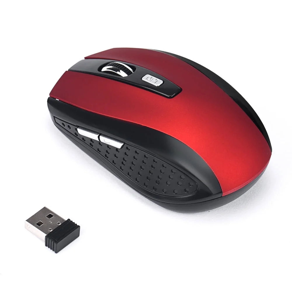 Wireless Mouse for Laptop 2.4Ghz Wireless Gaming Mouse USB Receiver Pro Gamer for PC Laptop Desktop Red