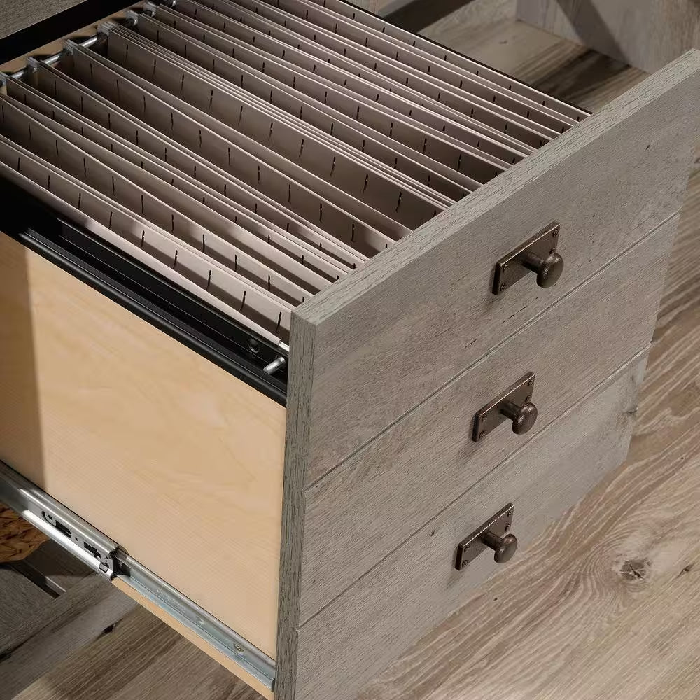 Cottage Road 65.118 In. Mystic Oak Engineered Wood L-Shaped Desk