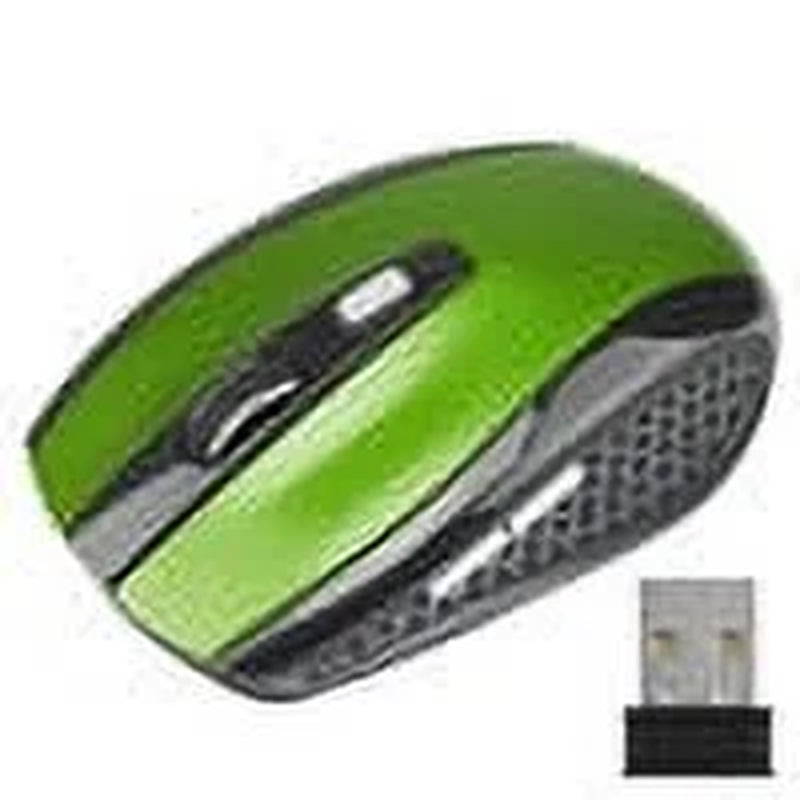 Wireless Gaming Mouse Adjustable DPI 2.4G 6 Buttons Optical Mouse for Laptop Notebook PC, Green