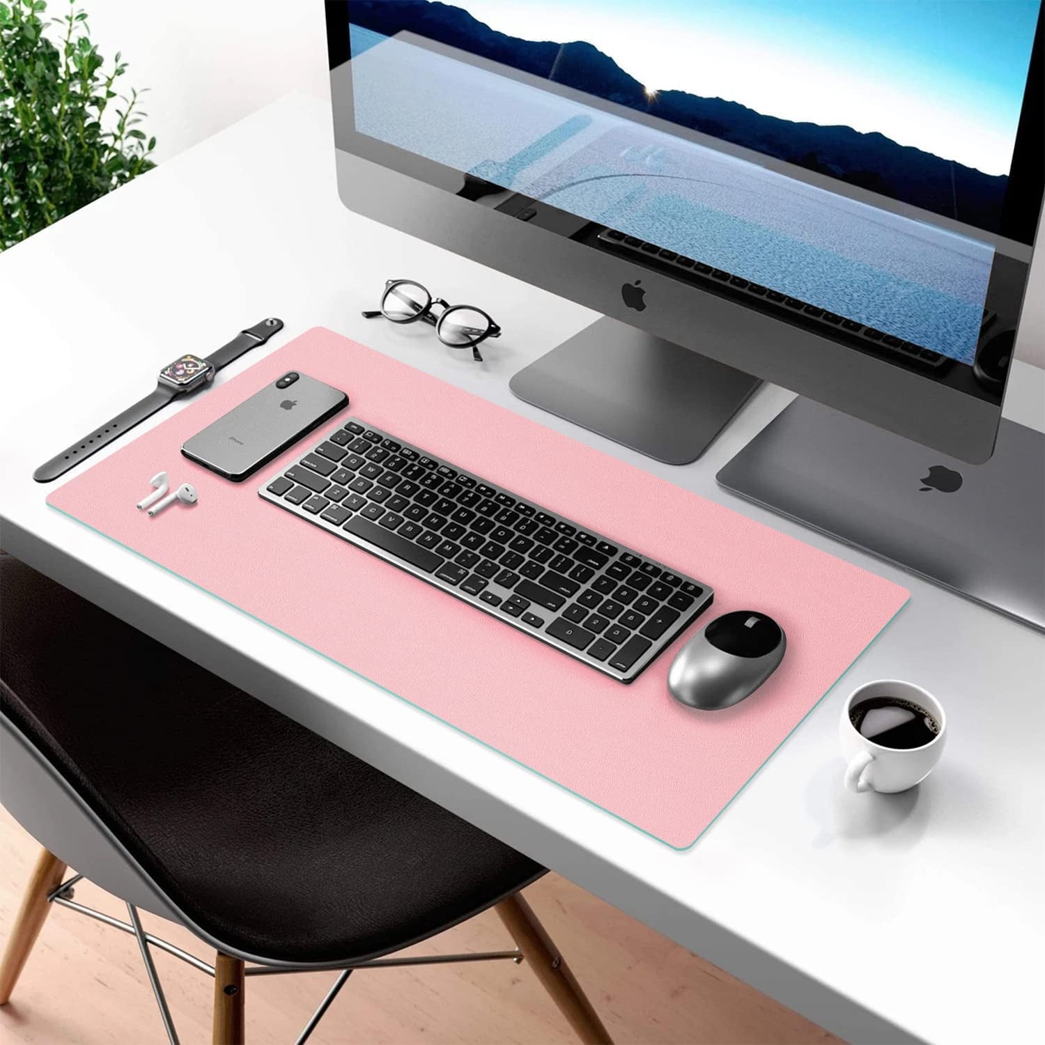 Double-Sided PU Leather Desk Pad - Non-Slip Large Mouse Pad & Desk Mat for Office, Home 