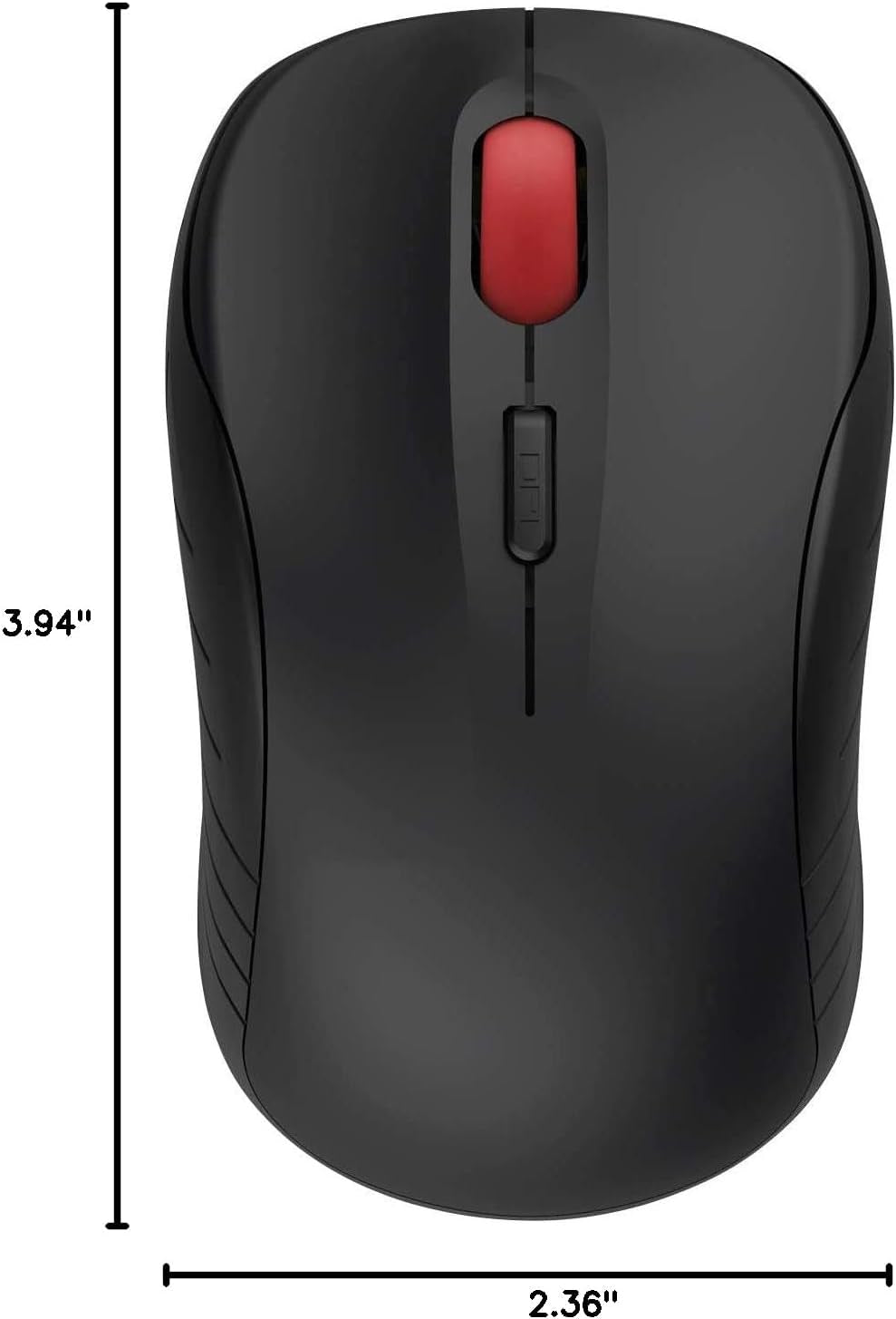 2.4G Wireless Optical Mouse, Silent, 3 DPI (Up to 1600), 4 Button, 2 Pack (Black) for Computer, Laptop, Macbook