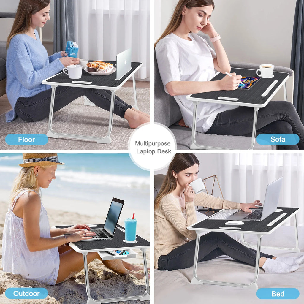 Large Lap Desk for Bed | Laptop Table, Portable Lap Desk, Home Office Room Laptop Desk for Bed Table Floor Table, Floor Desk for Adults (Black)