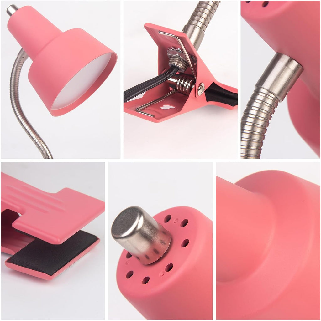 Energetic Clip on Lamp for Bed, Non-Dimmable Reading Light for Bed and Desk, 400