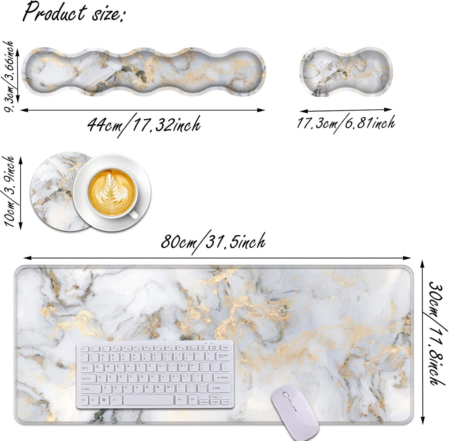 Keyboard Wrist Rest and Mouse Pad Wrist Support Set