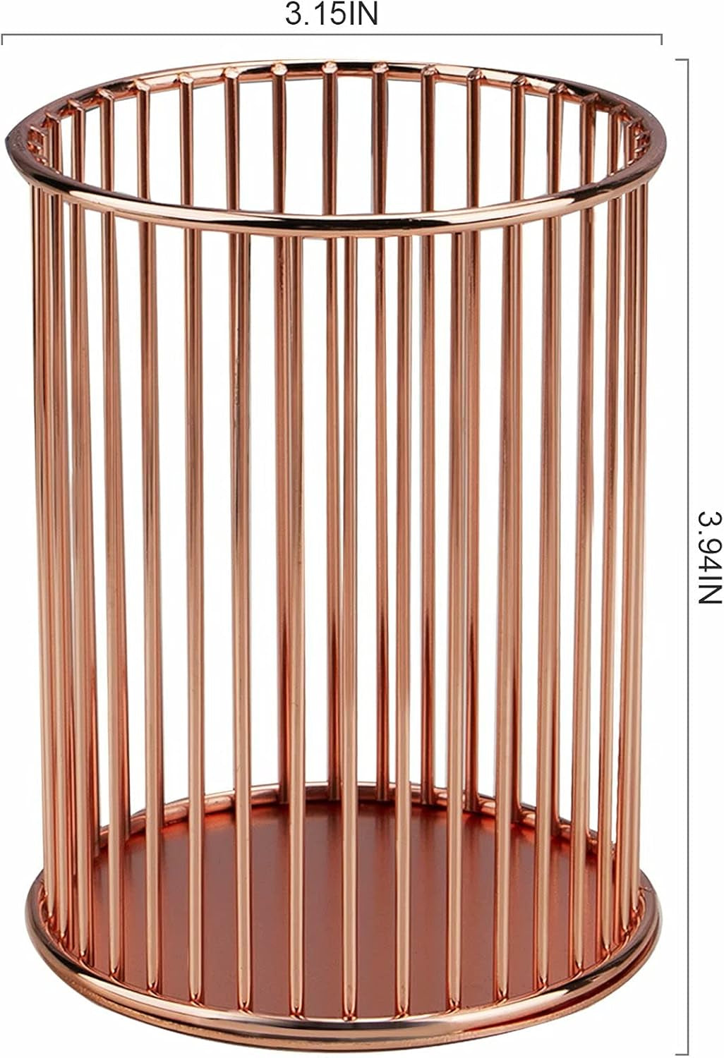 Pen Pencil Holder, Metal Wire Pen Pencil Cup Holders for Desk Cute Organizer, Makeup Brushes Cup Holder Organizer (1PC Rose Golden+1Pc Golden), by