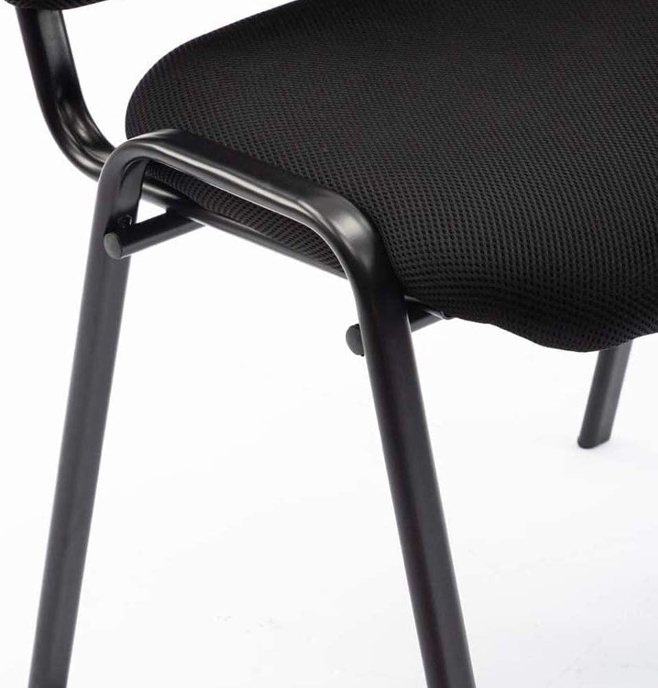  Black Office Chairs Armless Conference Room Chairs 5 Pack 