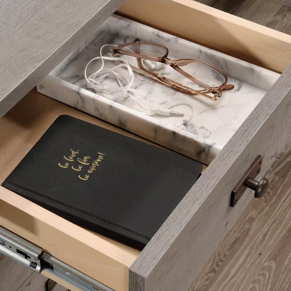 Cottage Road 65.118 In. Mystic Oak Engineered Wood L-Shaped Desk