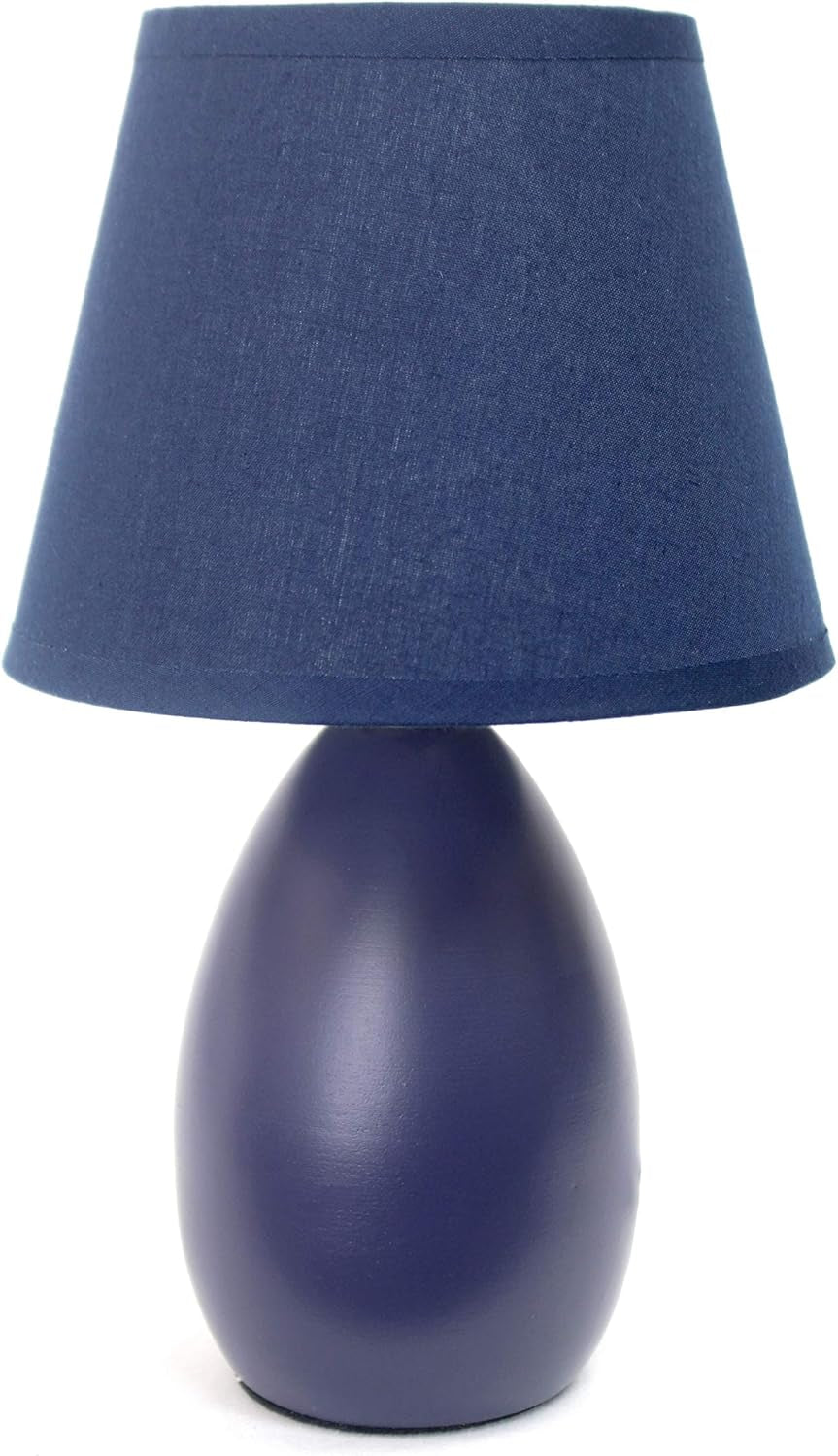 LT2009-BLU Mini Egg Oval Ceramic Table Desk Lamp, Blue
