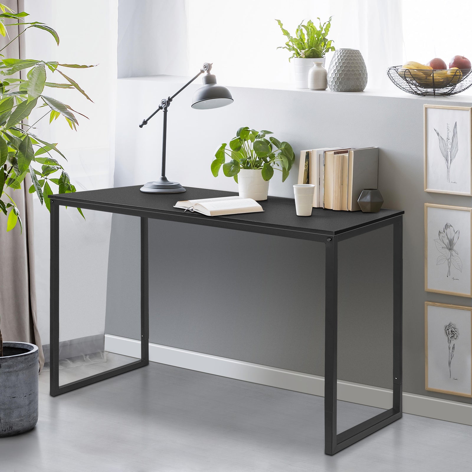 47" Modern Laptop Computer Desk Office Table PC Laptop Study Writing Desk Black