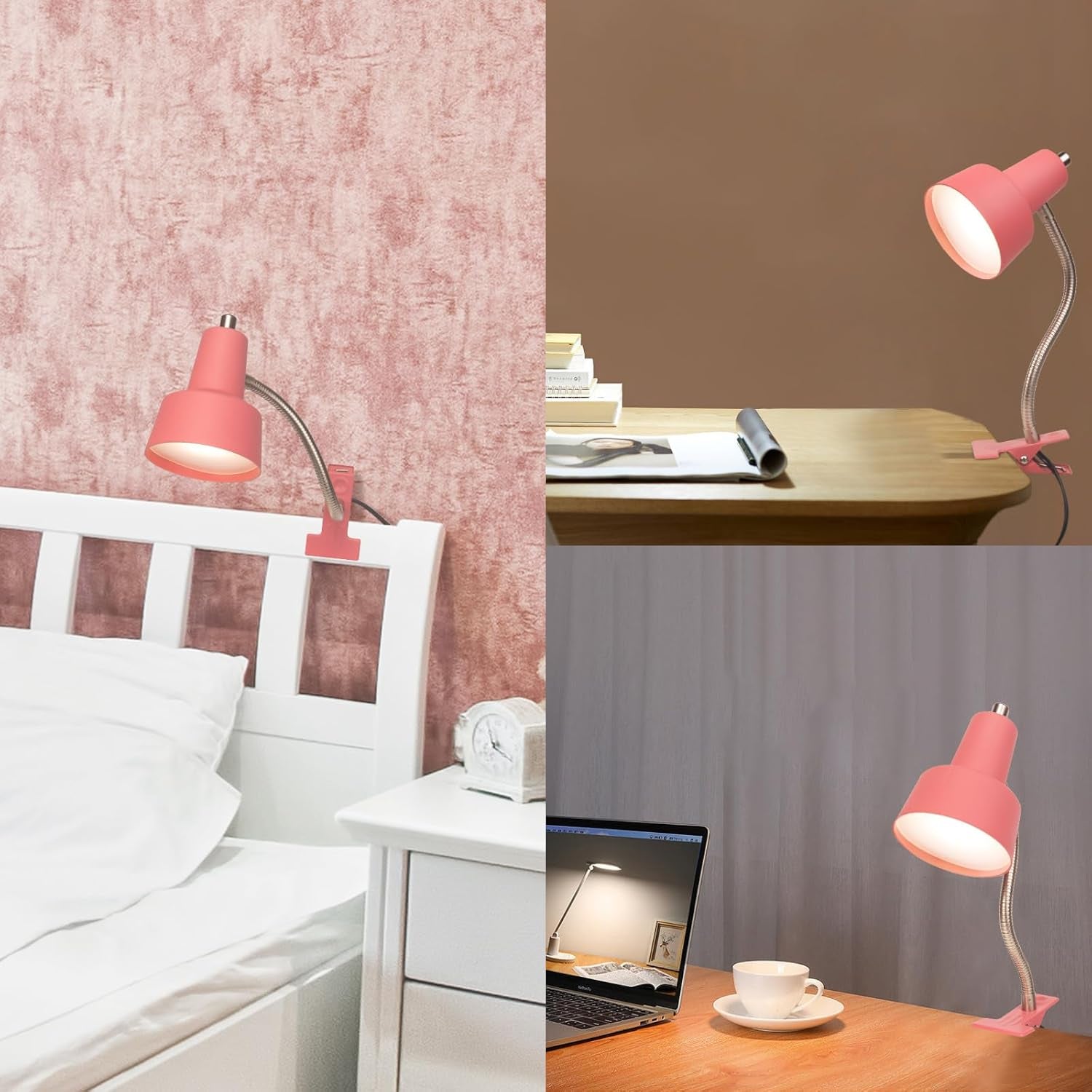 Energetic Clip on Lamp for Bed, Non-Dimmable Reading Light for Bed and Desk, 400