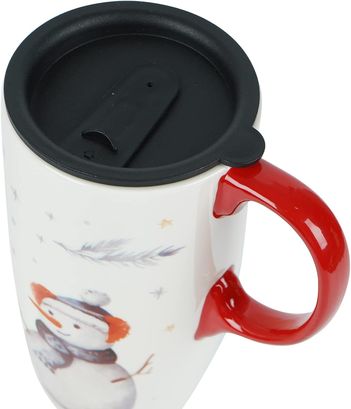 Ceramic Snowman Mug - 17 Oz Gift Boxed "Peace, Joy, and Happiness" Design