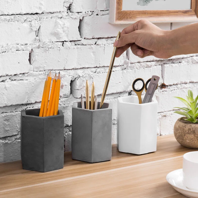 Aimie Multicolor Concrete Desktop Pen Holders