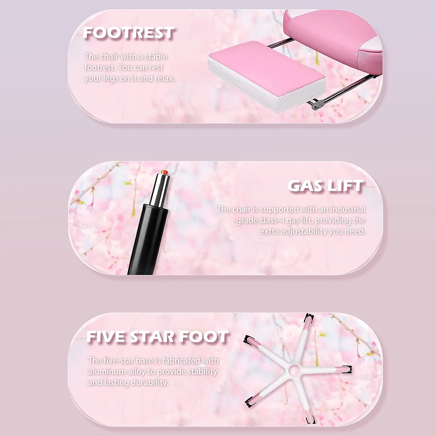 Gaming Chairs with Footrest, Massage Leather Game Chair for Adults, Big and Tall Gamer Chair with Headrest and Lumbar Support