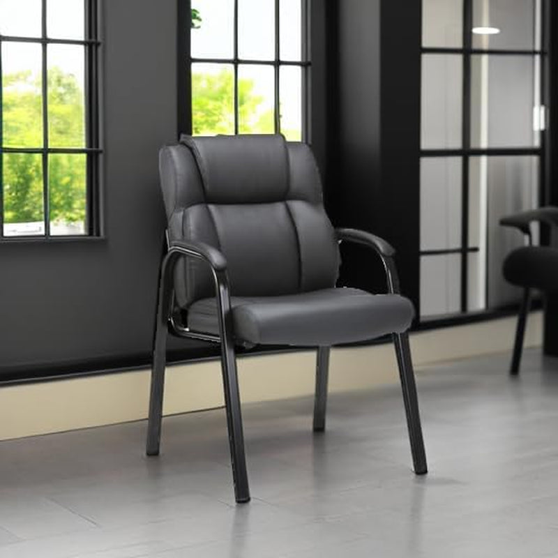 Leather Chair with Padded Arm Rest for Reception Meeting Conference 