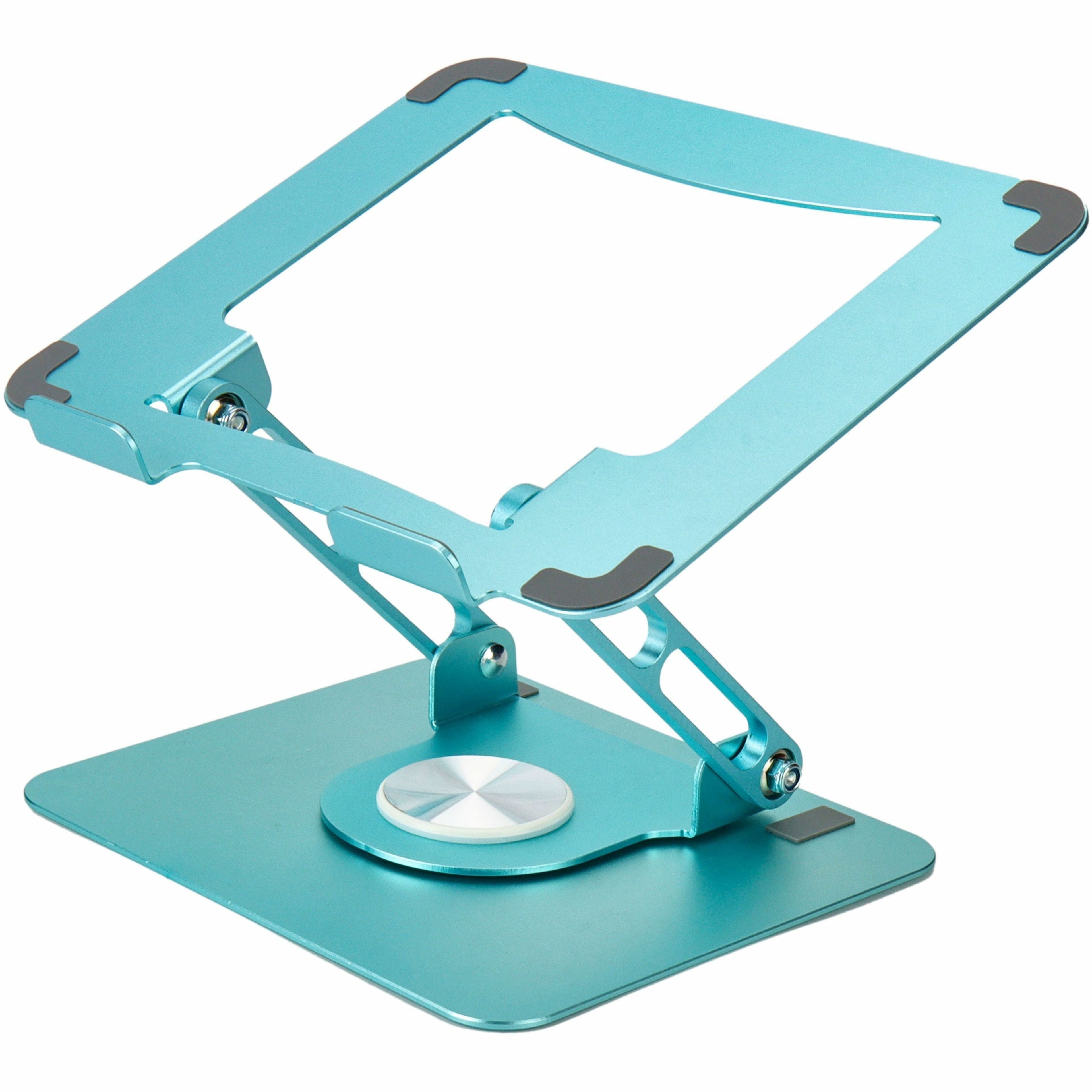 Swivel Laptop Stand for Desk – Adjustable Laptop Stand for Desk 360 Rotation – Raise, Tilt, Rotate, Cool Laptops with This Ergonomic Laptop Riser for Desk Ipad Stand Laptop Cooling Pad (Ocean Blue)