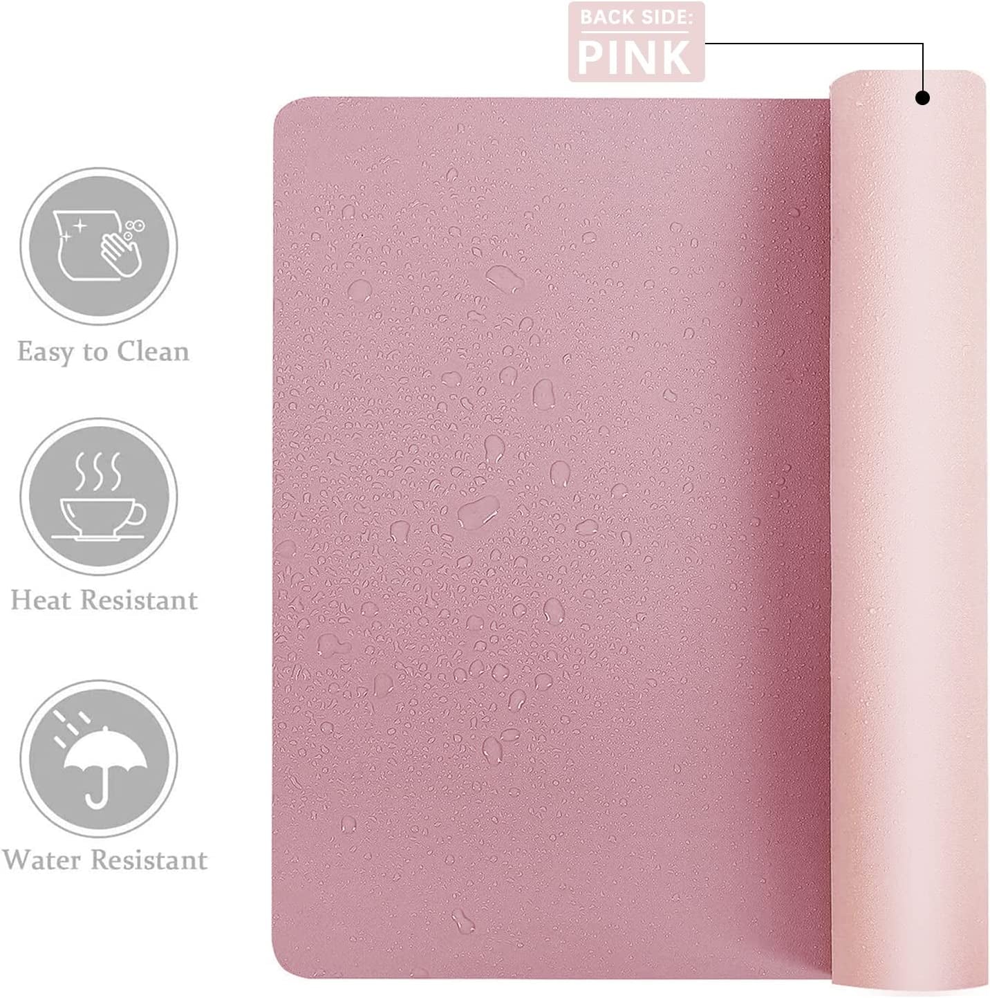 Double-Sided PU Leather Desk Pad - Non-Slip Large Mouse Pad & Desk Mat for Office