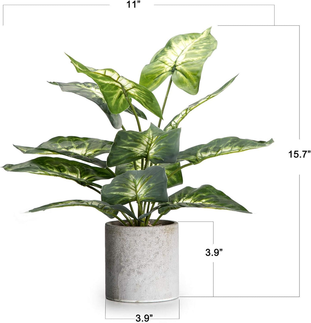 1Pc Faux Plant Indoor in Plant Pot 16"- House Plant for Farmhouse Kitchen Decor Living Room Accessories Home Office Cubicle Bookshelf Guest Room Balcony Bathroom Rustic Green Room Floor Table