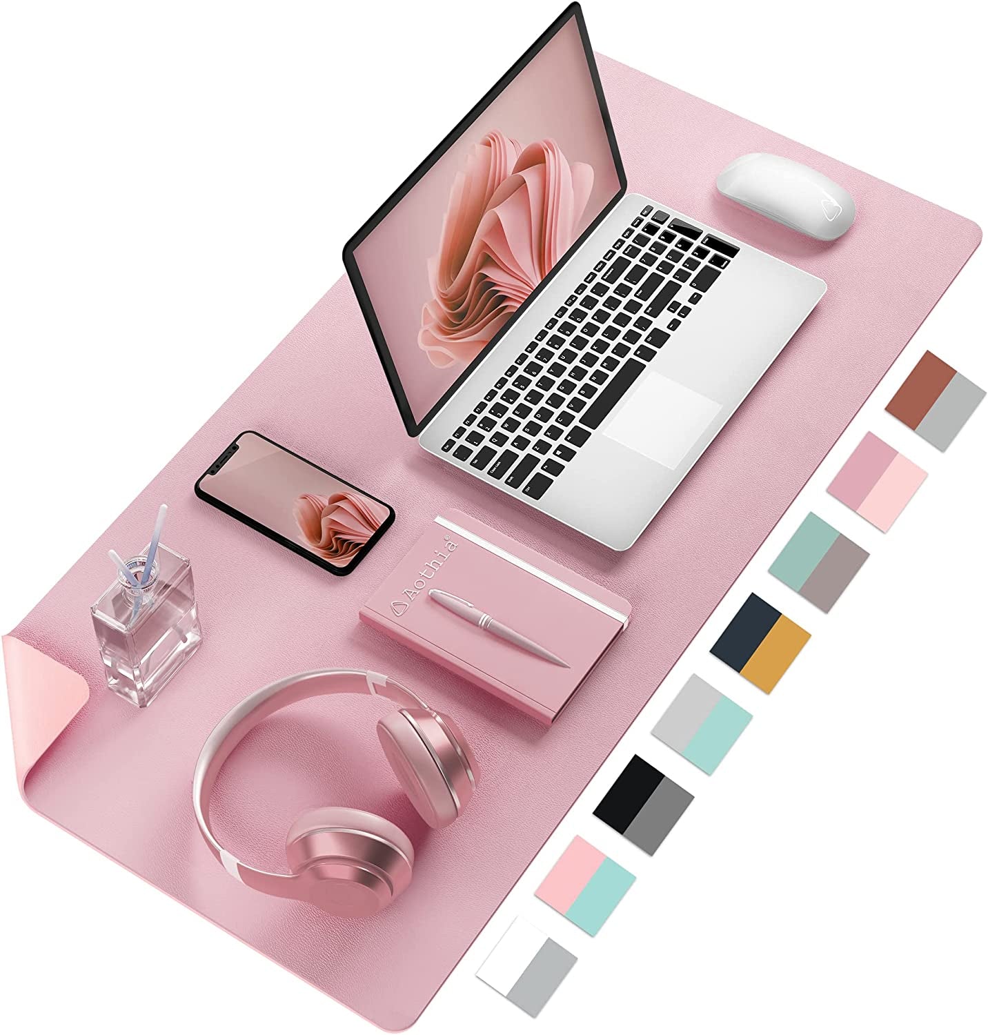 Double-Sided PU Leather Desk Pad - Non-Slip Large Mouse Pad & Desk Mat for Office