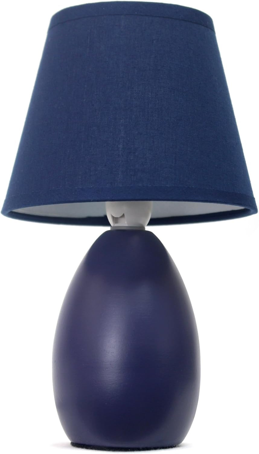 LT2009-BLU Mini Egg Oval Ceramic Table Desk Lamp, Blue