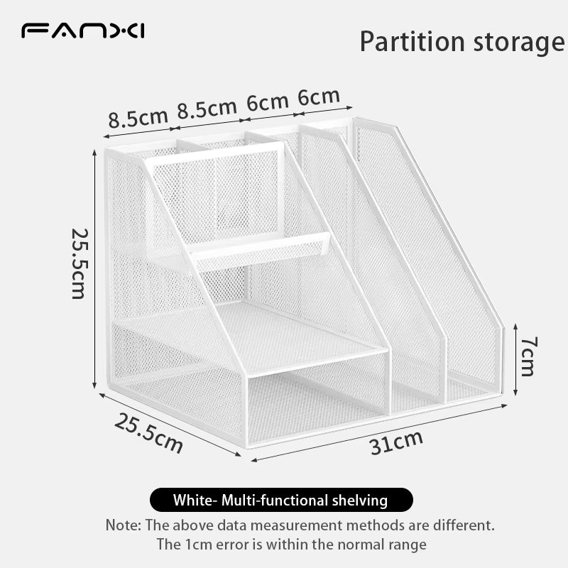 Desk Organizer with File Holder, Desk Organizers with 3 Tier Letter Trays and 2 Pen Holders,