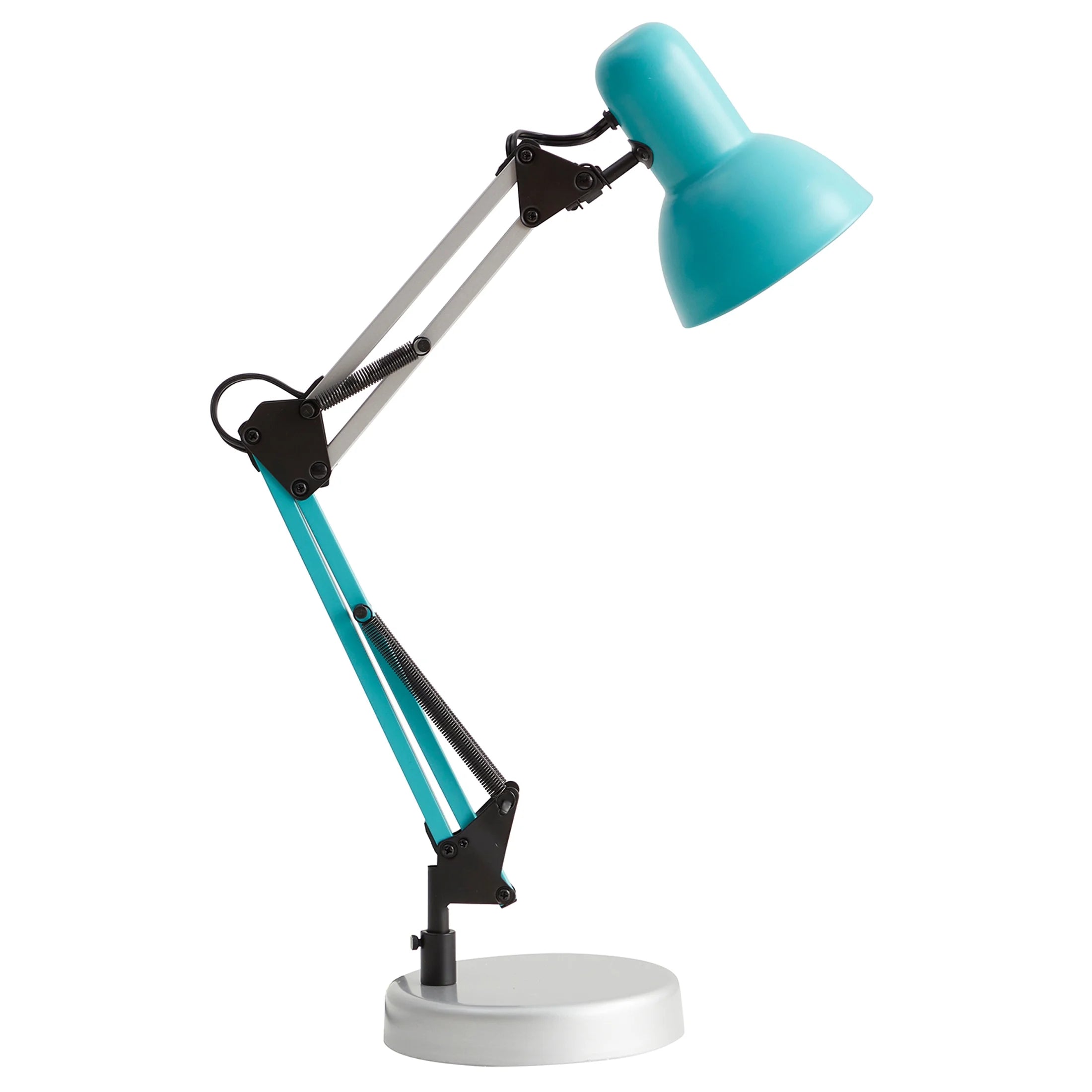 20" Modern Architect Desk Lamp, Metal, Turquoise and Gray Colorblock