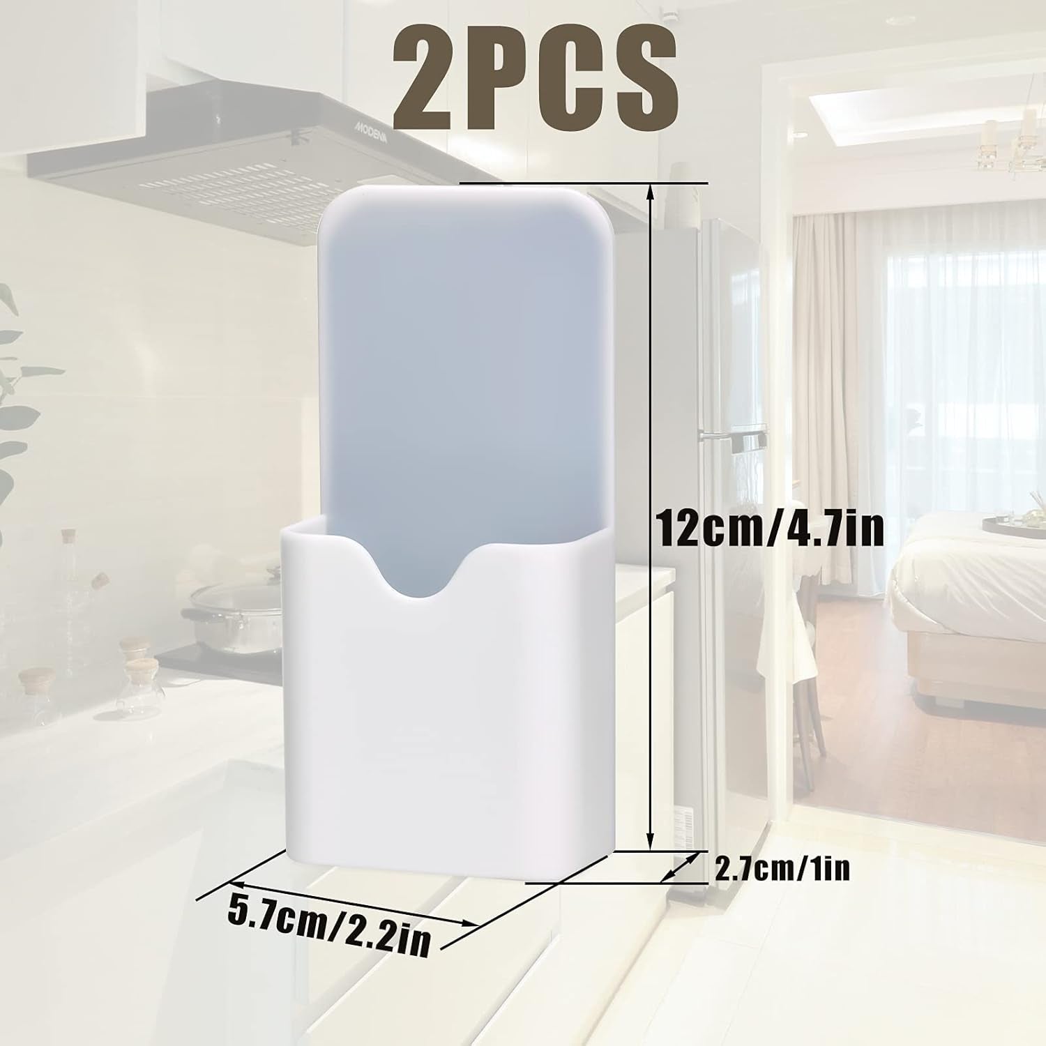 2 Pcs Magnetic Pen Holder Pencil Holder Dry Erase Marker Holder Magnetic Pen Organizer Home School Office Supplies for Refrigerator Whiteboard Locker (White)