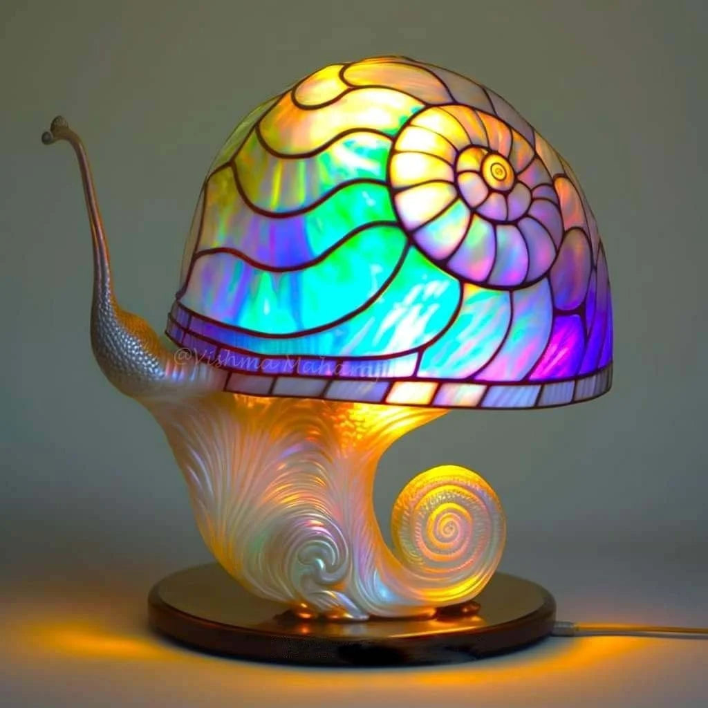 Painting Glass Mushroom Table Lamp,Stained Glass Plant Series Table Lamp, Table Lamp Night Light, Vintage Desk Lamps Decorative Bedside Lamp for Home Bedroom Decor Gift