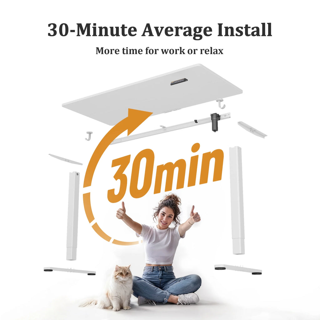 Electric Standing Desk, 63 Inch Adjustable Height Stand up Work Desk