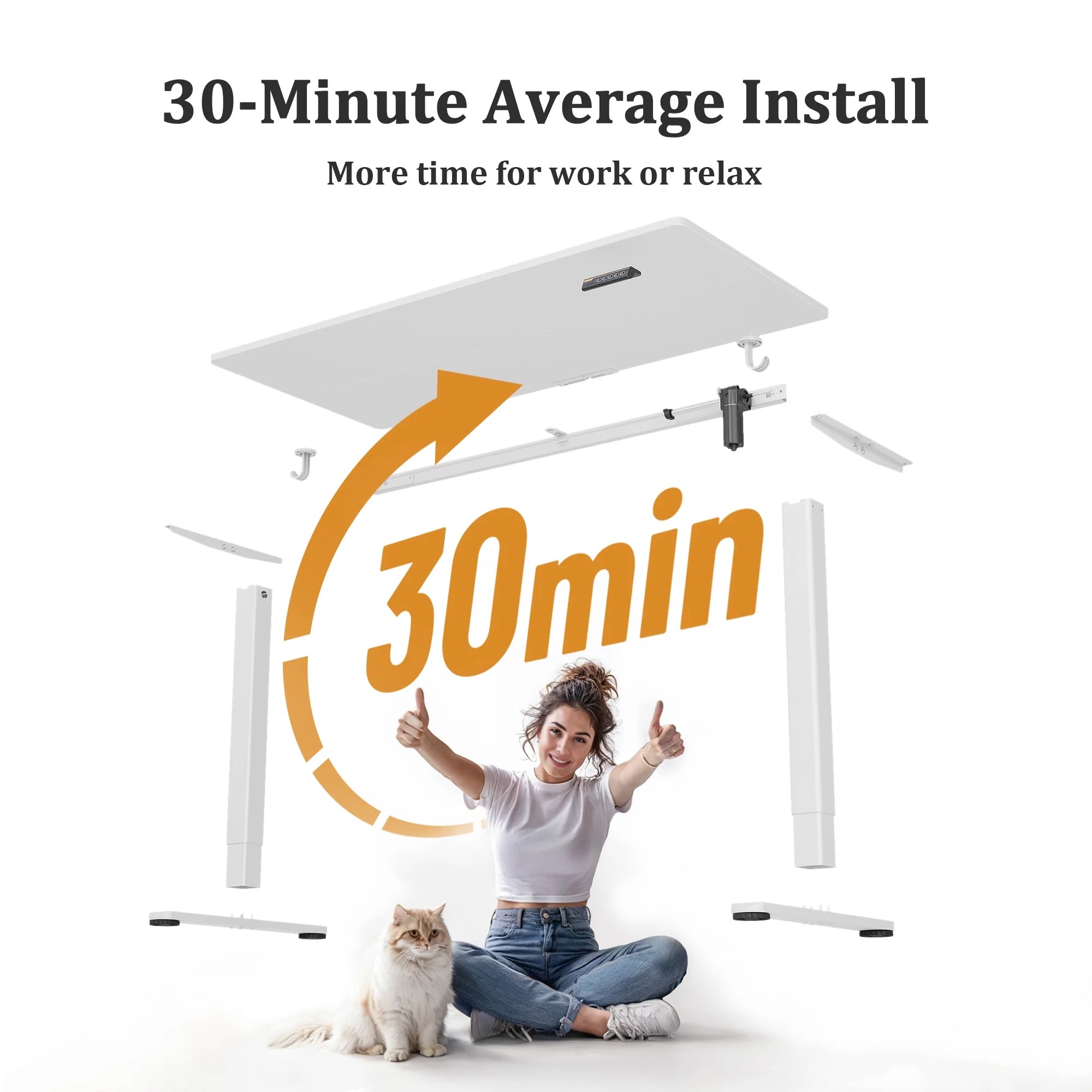 Electric Standing Desk, 63 Inch Adjustable Height Stand up Work Desk