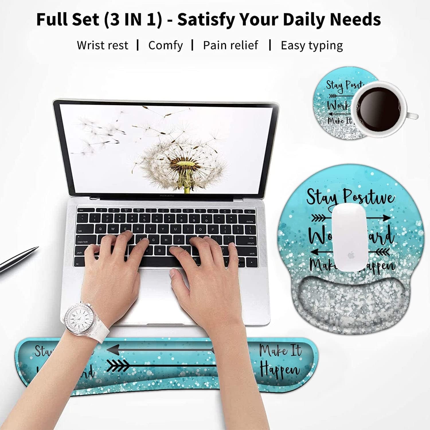 Keyboard Wrist Rest and Mouse Pad with Wrist Support