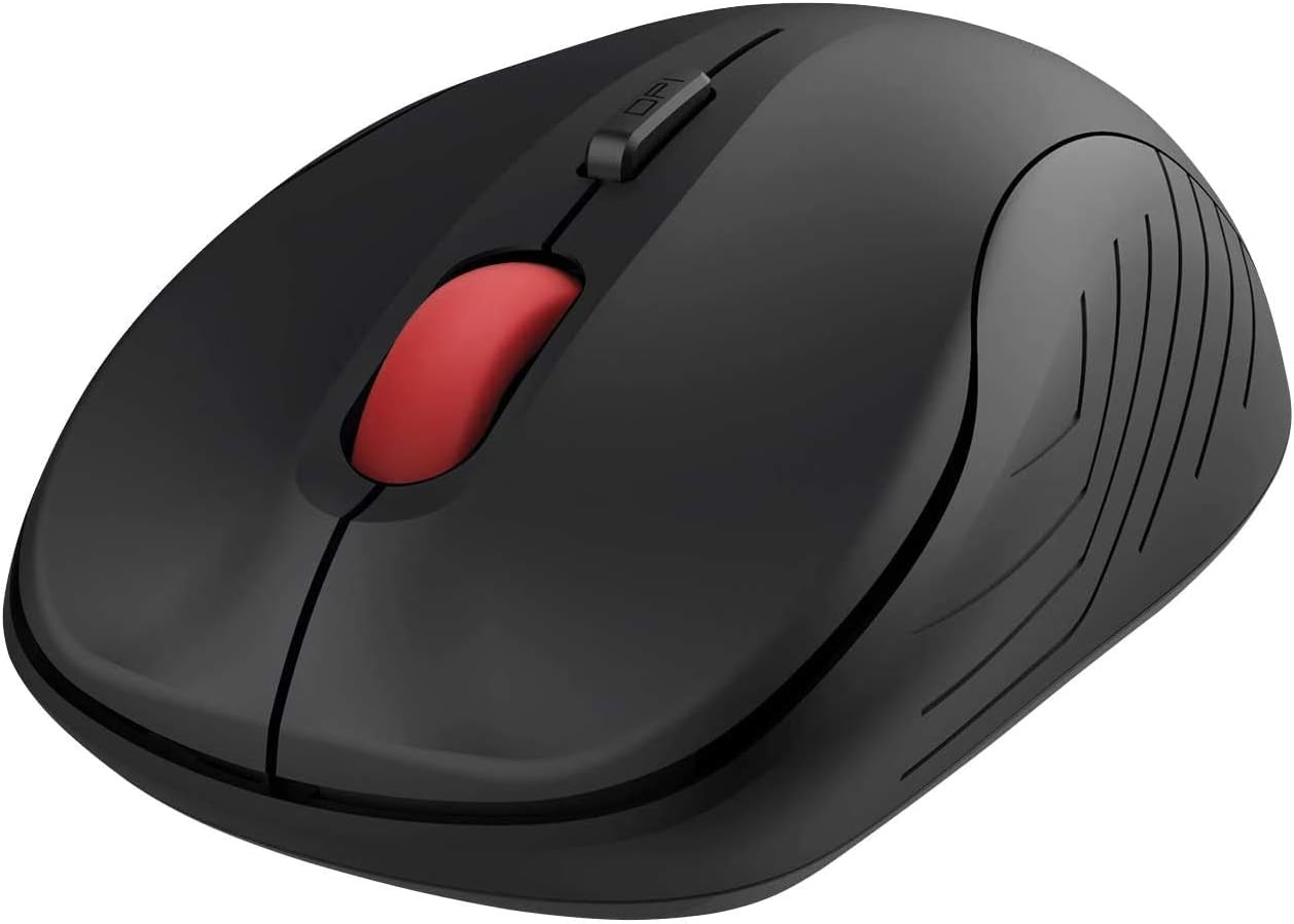 2.4G Wireless Optical Mouse, Silent, 3 DPI (Up to 1600), 4 Button, 2 Pack (Black) for Computer, Laptop, Macbook