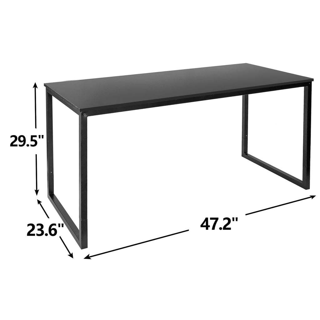 47" Modern Laptop Computer Desk Office Table PC Laptop Study Writing Desk Black