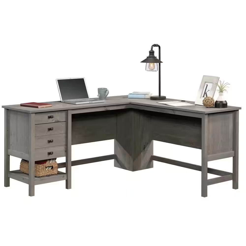 Cottage Road 65.118 In. Mystic Oak Engineered Wood L-Shaped Desk